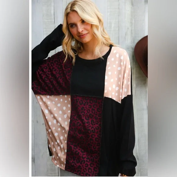 Haptics PLUS PATCH DESIGN KNIT TOP - Picture 3 of 5